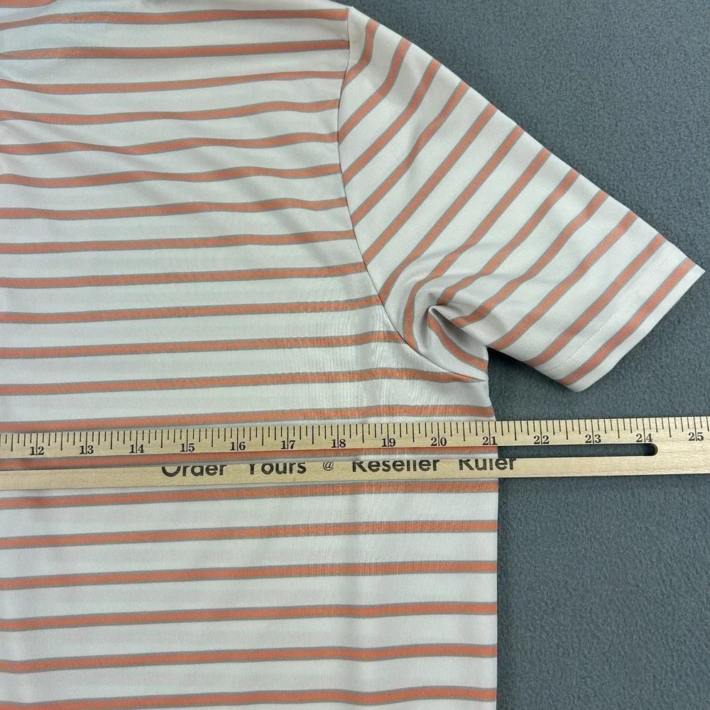 RLX Ralph Lauren‎ Polo Shirt Mens Medium Orange White Performance Stretch